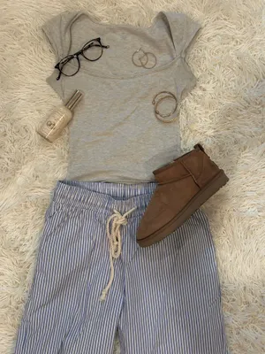 Edikted blue and white striped linen pants thumbnail 1