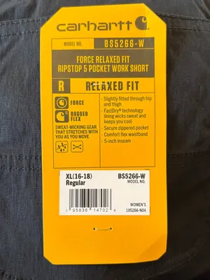 NWT Carhartt womens Force Relaxed Fit Ripstop Shorts sz XL 16-18 thumbnail 7
