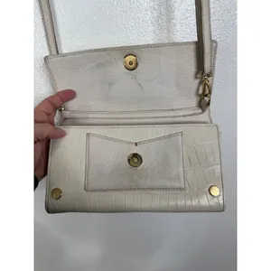 Hammitt Nash Crossbody Bag Cream Crocodile Embossed Leather Gold Hardware thumbnail 6
