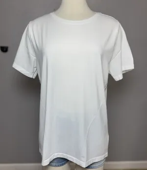 Fabletics Feather Tech + Short-Sleeve Top Shirt Classic White XL New thumbnail 1
