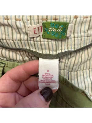 Y2K Vintage Anthropologie Ett:Twa Capri Low Rise Chino Sage Green Sz 2 thumbnail 5