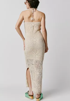 NWT Free People Dahlia Crochet Maxi Dress In Cream Size: S thumbnail 2