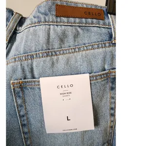 Cello Rip Tide Light Wash High Rise Frayed Hem Denim Shortie Shorts NEW thumbnail 7
