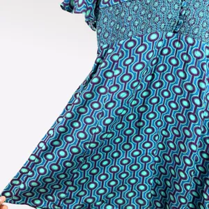 NWT Urban Outfitters Mini Dress Small Petite Blue Retro 70s‎ Funky Summer Party thumbnail 4