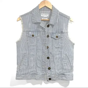Bullhead denim vest stripes, western/cowboy/rodeo M thumbnail 3