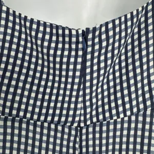 Flynn‎ Skye Mini Dress XS Blue Gingham Tie Front Cut Out Summer Picnic Coastal thumbnail 5