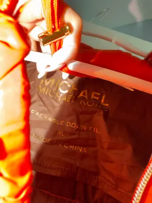 Michael Kors orange puffer winter jacket  thumbnail 3