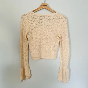 Lost + Wander Serena Pointelle Knit Square Neck Top- Ecru- Size XS/Small- Sample thumbnail 11
