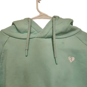 Women's Best Mint Green Athleisure Pullover Cropped Hoodie Sweatshirt Large thumbnail 4