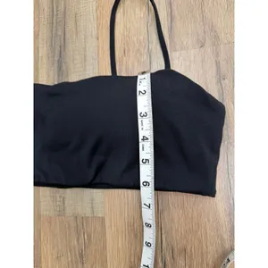 INGIA Black Bandeau Bikini Top XL‎ Stretch Minimal Swim Bralette Strap thumbnail 5