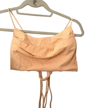 ANTHROPOLOGIE Sunday in Brooklyn Lace Up Crop‎ Top Yellow Sz XS thumbnail 1