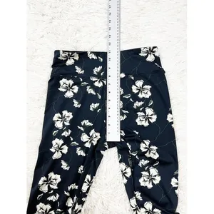 Sam Edelman‎ Navy Blue White Floral Crop Leggings Size Medium thumbnail 4