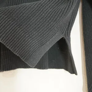 J. Crew Women's Size Small Black Ribbed V-Neck Sweater Shaker Pullover Coastal thumbnail 4