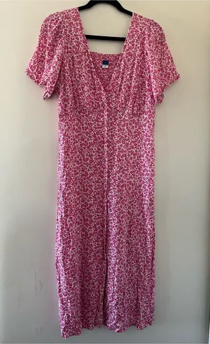 Old Navy Pink Floral Maxi Dress Large Cottagecore Romantic Feminine Summer thumbnail 1