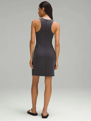 LULULEMON Ribbed Softstreme Slim-Fit Tank Dress in Black size 12 thumbnail 3