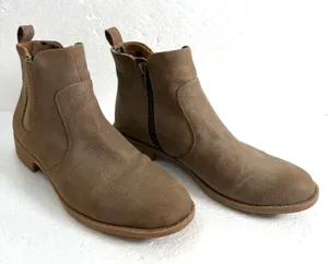 BOC Brown Ankle Booties Women's 8 Side Zip 1" Heel Round Toe thumbnail 1
