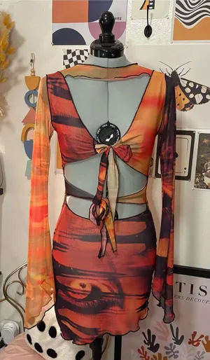 Jaded London Abstract Mesh Cutout Mini Dress UK 8 / US 4 thumbnail 1