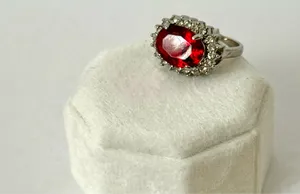 Red Cocktail Ring, Size 7 thumbnail 3