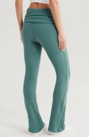 FP movement Teal Fold over High waisted Flare Pants thumbnail 4