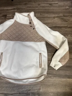 Abercrombie & Fitch White Sherpa Quilted Pullover Sweater Size S thumbnail 5
