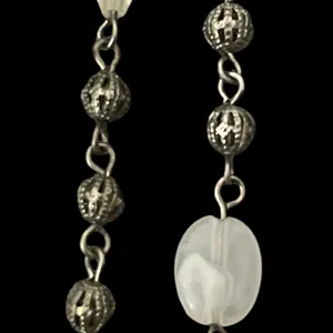 VTG VCLM Ornate Silver Tone Cross Pendant Necklace Rhinestones thumbnail 10
