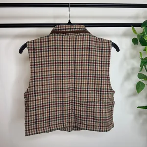 Vintage VTG Marsh Landing Cropped Plaid Wool Blend Vest size S Small thumbnail 6