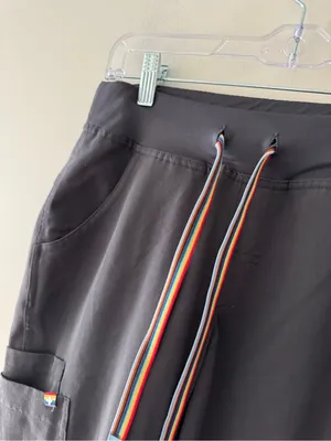 Figs Pride Zola Skinny Scrub Pants Charcoal Rainbow thumbnail 2