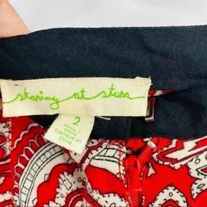 UO Staring At Stars Women’s Lightweight‎ Red Paisley Wide Leg Boho Pants Size 2 thumbnail 10