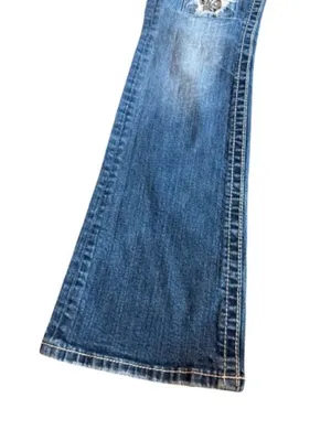 Miss Me JE544OBL Boot Dark Wash Patchwork Sequin Bootcut Jeans Size 29 Women's thumbnail 10