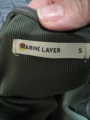 Marine Layer Studio Longline Olive‎ Green Ribbed Tank Crop Top thumbnail 4