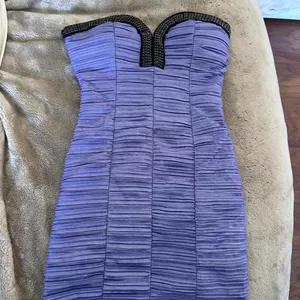 Vintage Y2K purple rhinestoned strapless mini dress thumbnail 6