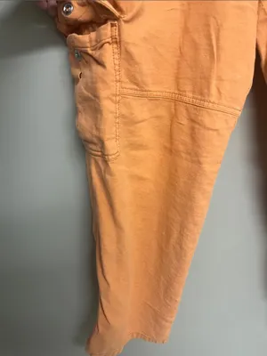 Pilcro Women's Orange Cargo Jumpsuit High-rise Pants with Flap Pockets Large thumbnail 7