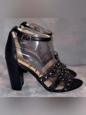 Sam Edelman NWOT Women Size 8 Yasha Studded Black Block Heel Ankle Strap Leather thumbnail 4