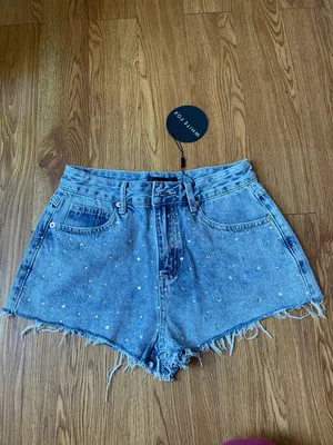 White fox bring the vibe denim shorts NWT thumbnail 6