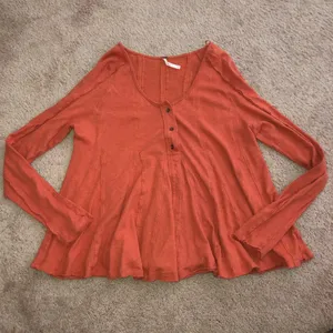 Free People Orange Babydoll Henley thumbnail 2