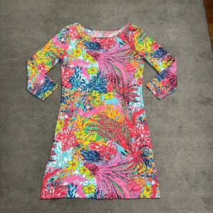 Lilly Pulitzer Marlowe Fishing for Compliments Colorful Floral Cotton Dress thumbnail 2
