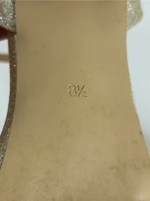 Badgley Mischka American Glamour Xandra Block Heels Champagne Glitter Size 8.5 thumbnail 9
