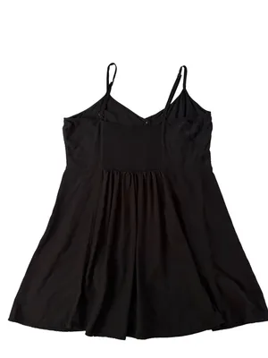 Gap Black Rayon Cami Mini Dress XL Button Front Shirred Back thumbnail 7