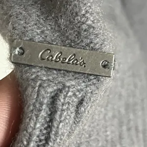 Cabelas 100% Lambs Wool Leather Elbow Patch Cardigan Size‎ Small Gray Shawl Neck thumbnail 13