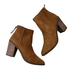 BP. Heath Suede Leather Ankle Boots Cognac Brown Sz 8.5 Block Heel Western Boho thumbnail 1