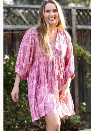 NWT Dolma Raya Block Printed Mini Dress Sz M thumbnail 2