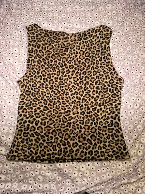 Gaze Women’s Size Medium Leopard Print Sleeveless Tank Top Brown Animal Print thumbnail 6