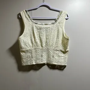 Willow + Root Cream Crop Tie Front Sleeveless Tank Top thumbnail 4