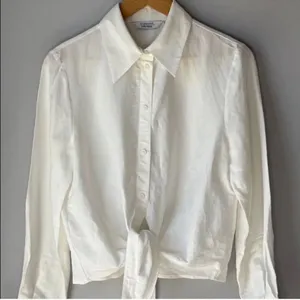 & OTHER STORIES Linen Blend Tie-Front Shirt Blouse thumbnail 4