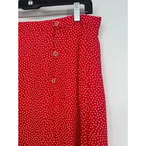 TravelSmith Red Polka Dot Wrap Maxi Skirt Medium Retro Rockabilly Old‎ Hollywood thumbnail 2
