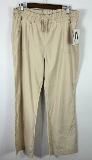 Ci‎ Sono Linen Blend Pants Womens XL Khaki Straight Leg Casual Beach Boho NWT thumbnail 1