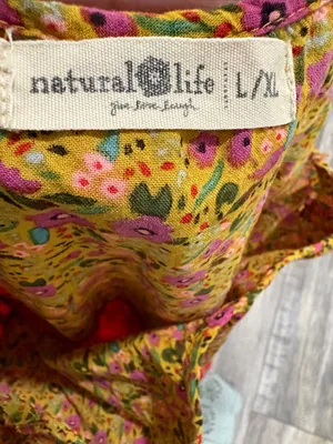 NATURAL LIFE Tiered Floral Boho Retro Maxi Dress L/XL thumbnail 6