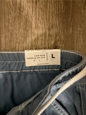 NWT Pacsun Blue Zip Off Low Rise Puddle Pants featuring convertible legs large thumbnail 9
