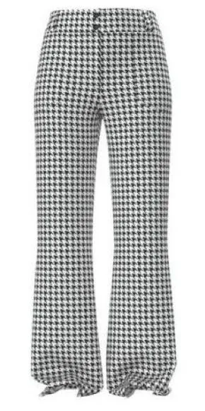LuLaRoe Emery Black & White Houndstooth Wide Leg Pants thumbnail 1