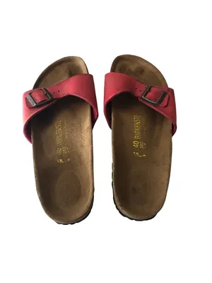 Birkenstock Madrid Slide Sandals Red 40 Narrow Women's Size 9 thumbnail 4